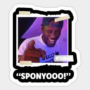 SPONYO - POINTING LAUGH - XTIAN DELA Sticker